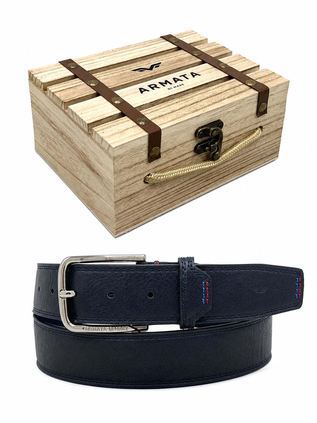Christmas Gift for Him | Men's Belt with Wooden Gift Box, Art. CDK043