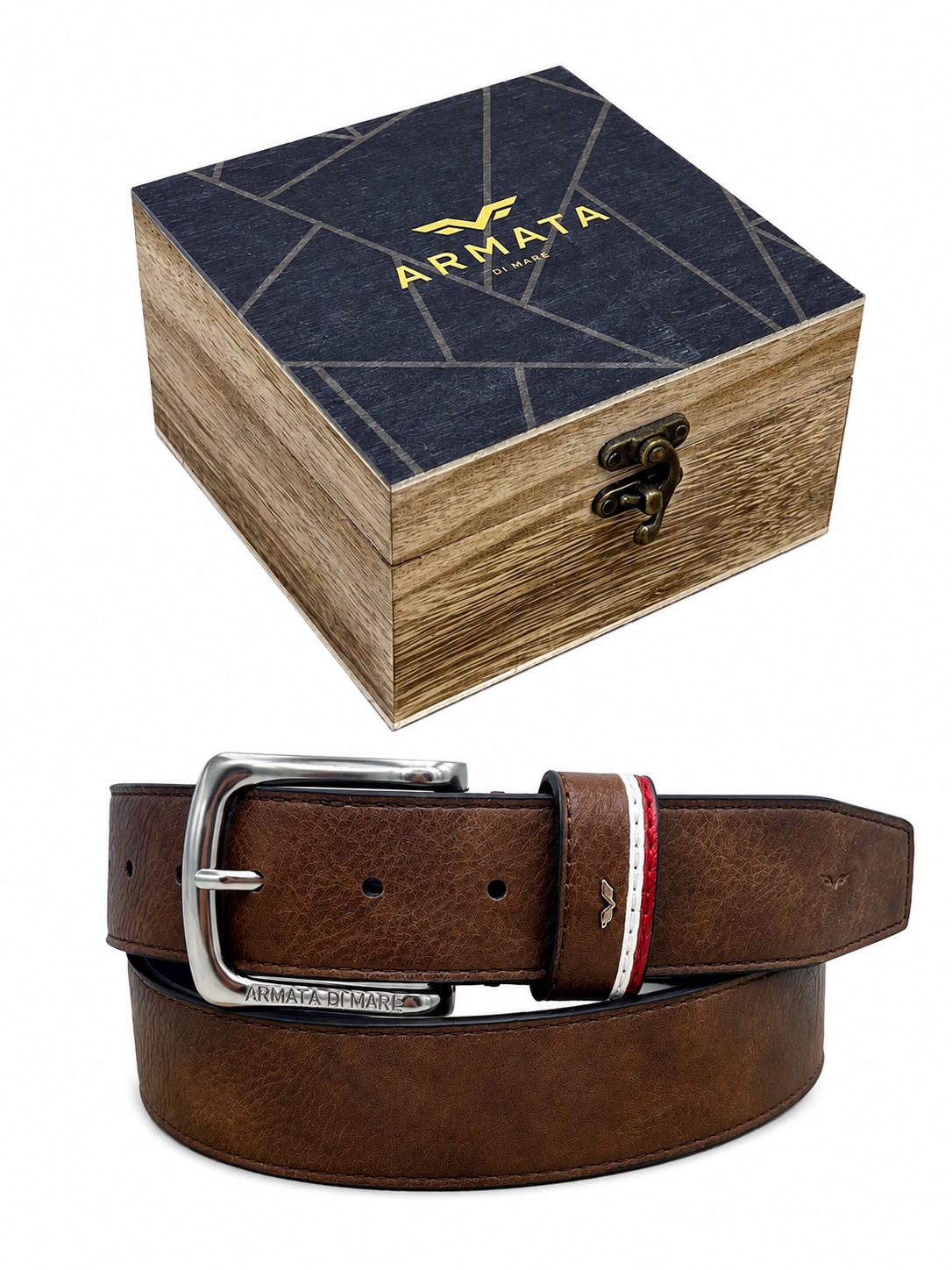 Christmas Gift for Him | Men's Belt with Wooden Gift Box, Art. CDK047