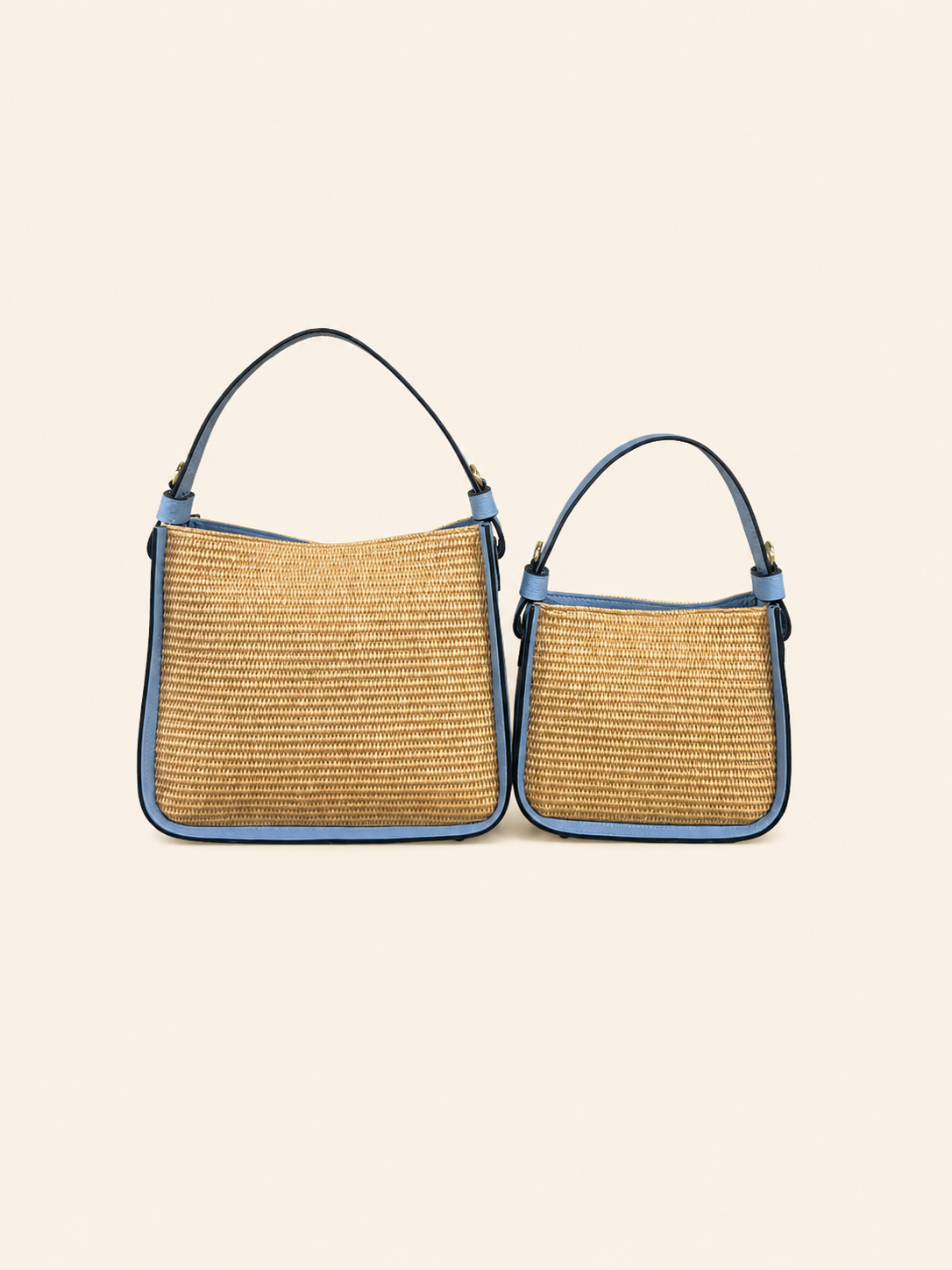 Summer Collection, Small Leather and Straw Shoulder bag, Made in Italy, art. 112563New