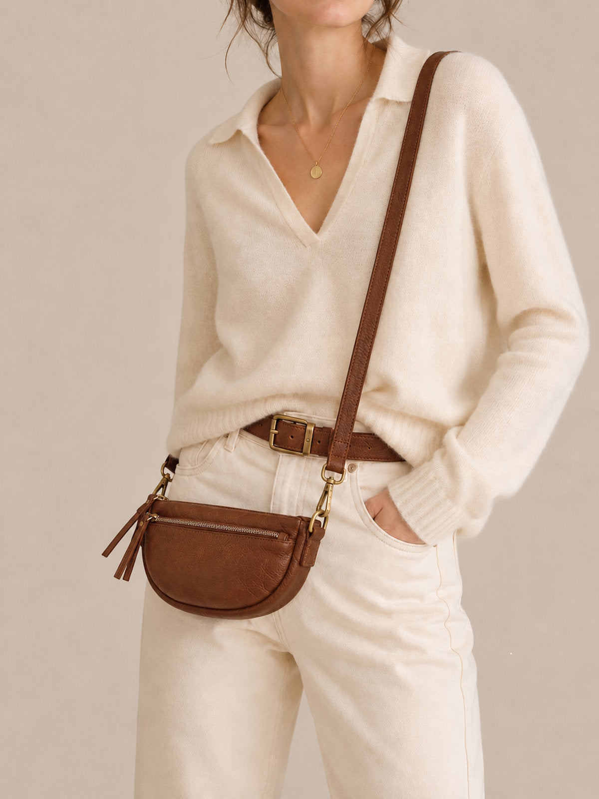 Small Genuine Leather Shoulder Bag, Made in Italy, art. 2032