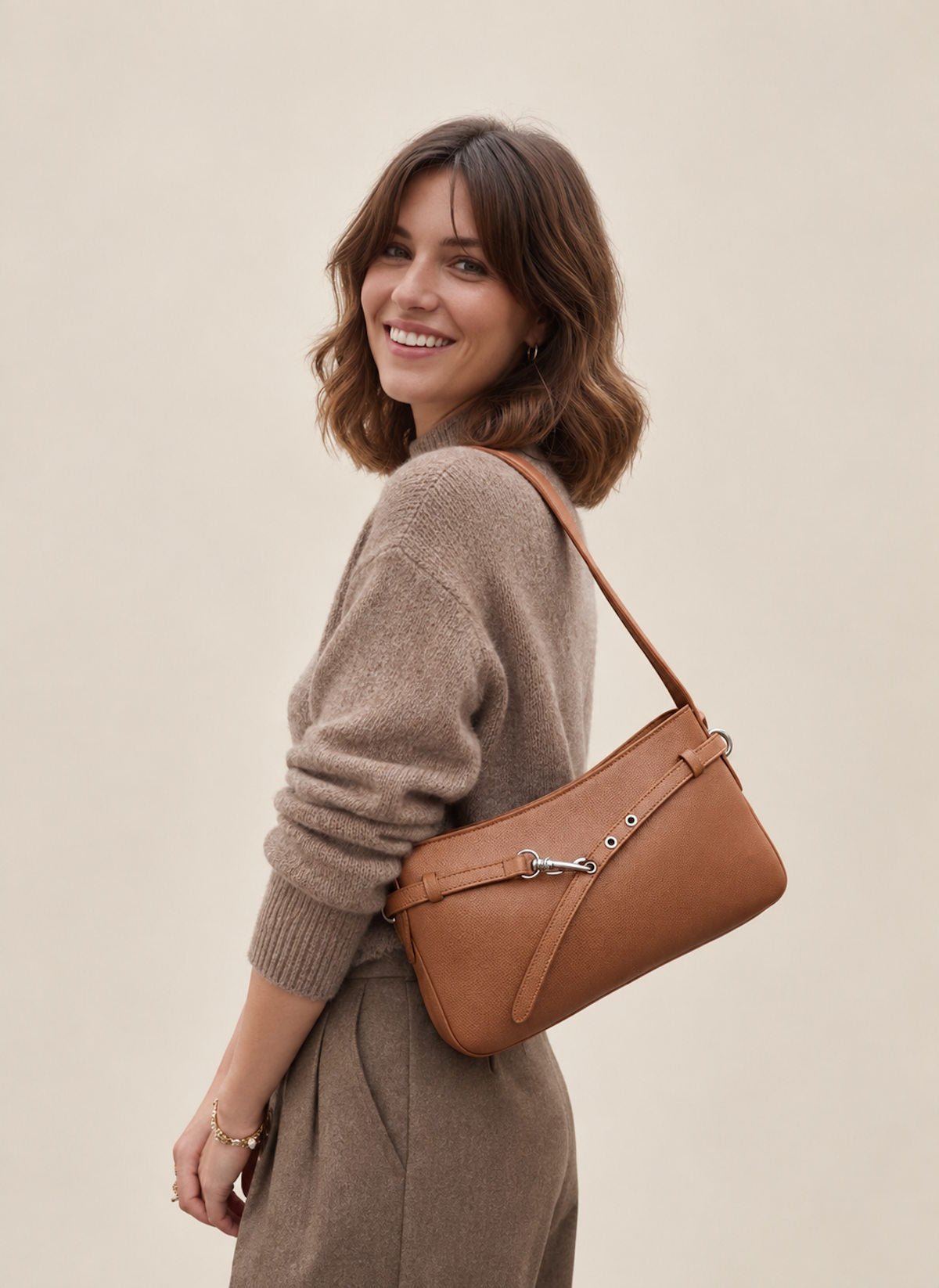 Women's Genuine Leather Shoulder Bag, Made in Italy, art. 112748