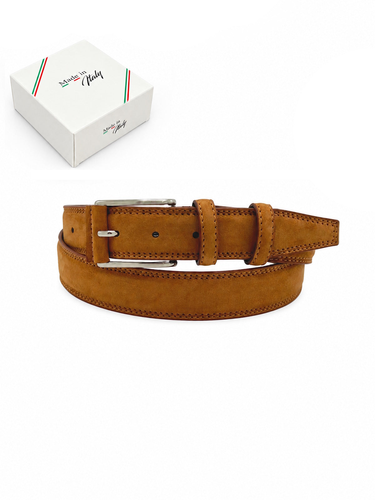 Suede Leather Belts for Men, Made in Italy, Suie Valentini, art. 1650.35