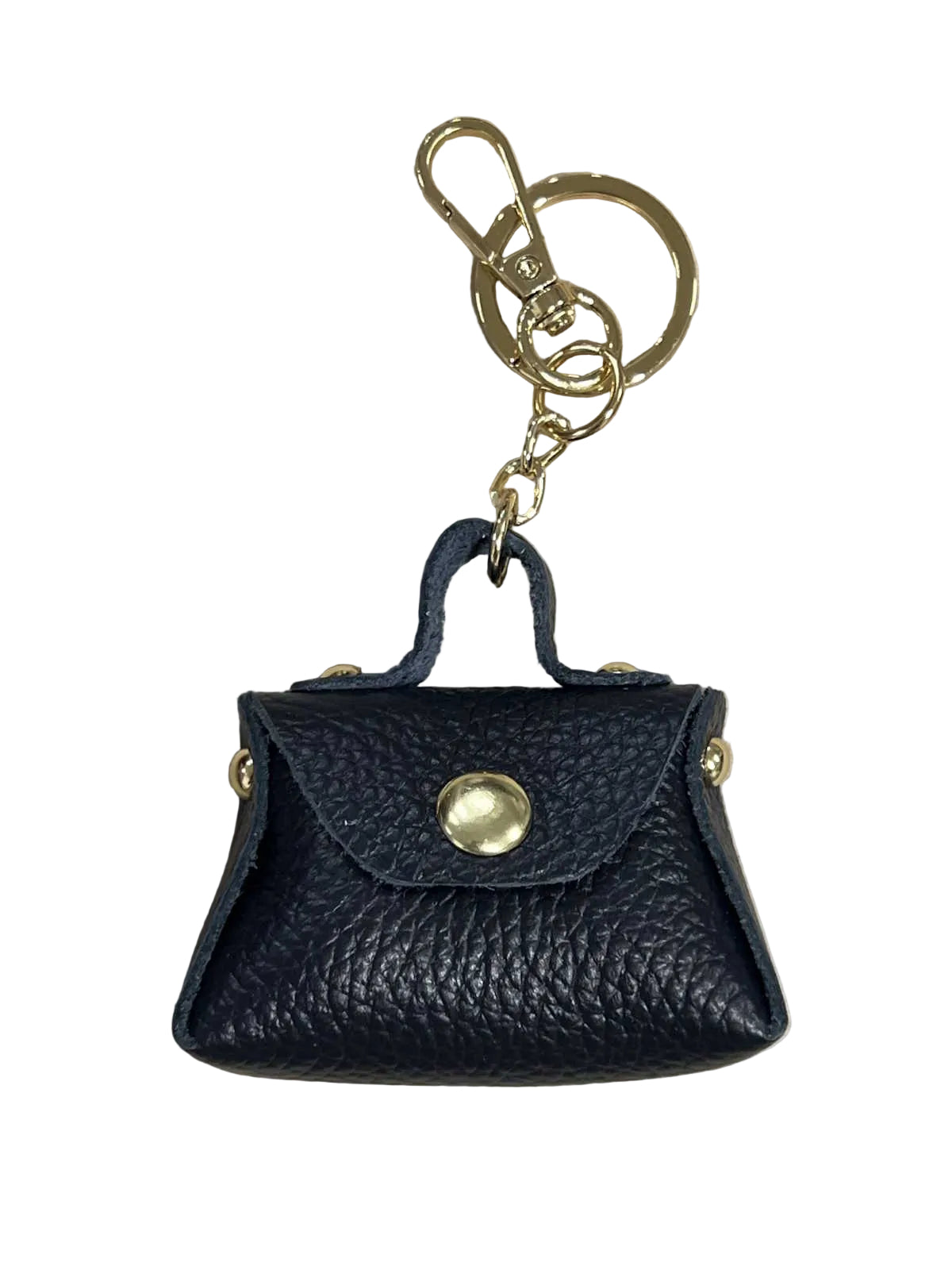 Detachable Genuine Leather Tiny Tote Coin Pouch Keychain, art. PO06