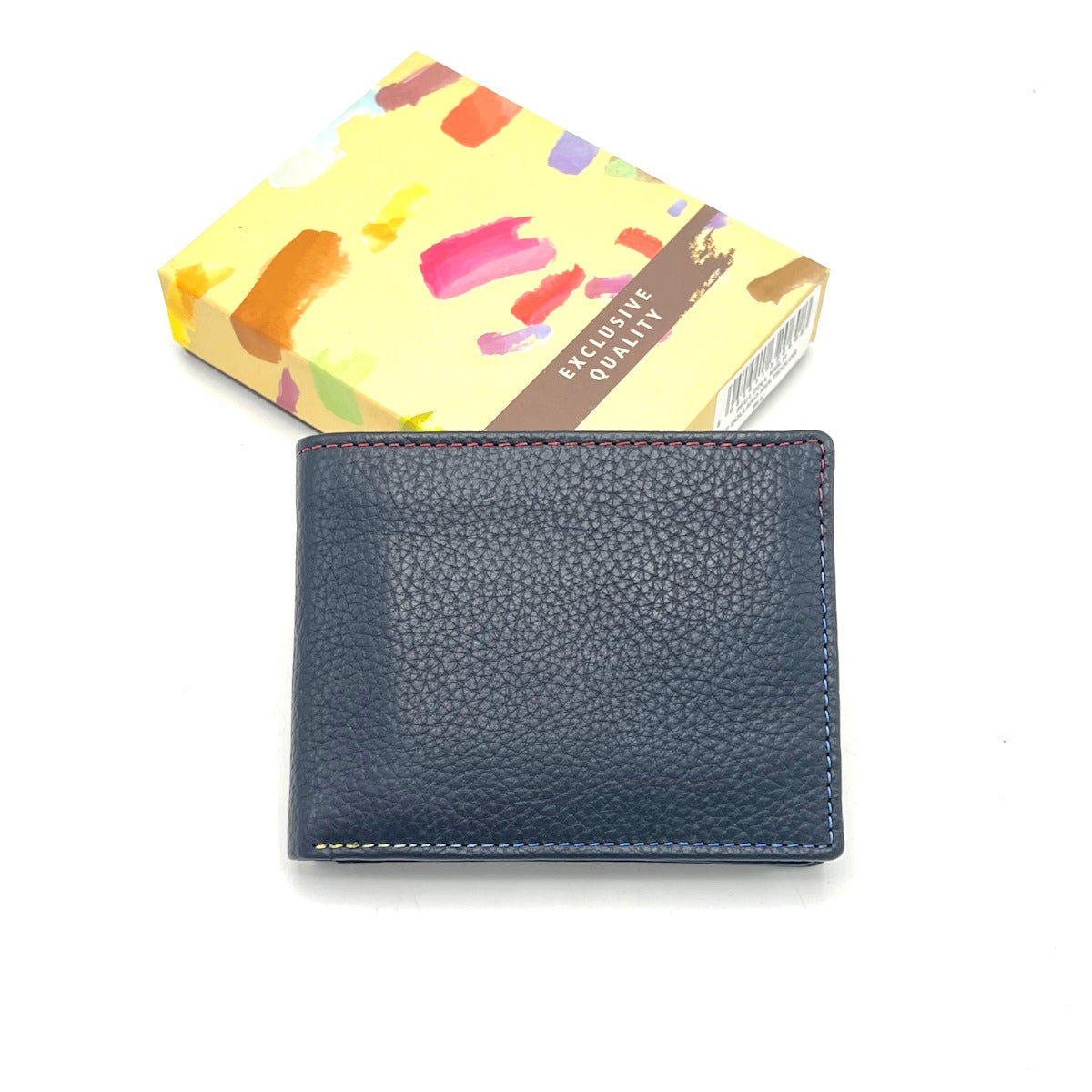 Genuine leather wallet, rainbow color, art. PFU1.392