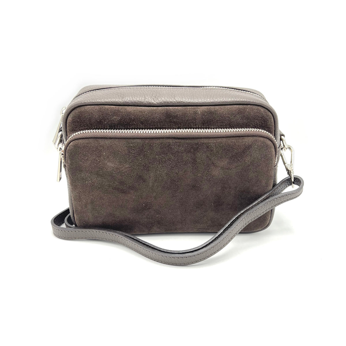 Suede leather camera bag, Made in Italy, art. 112573