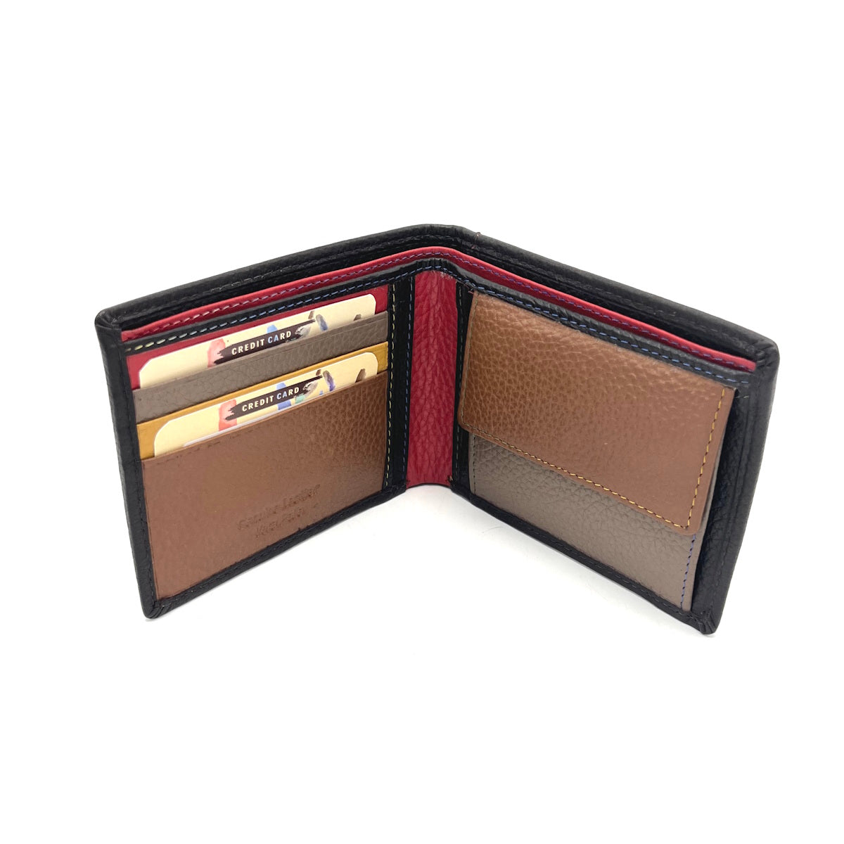 Genuine leather wallet, rainbow color, art. PFU31.392