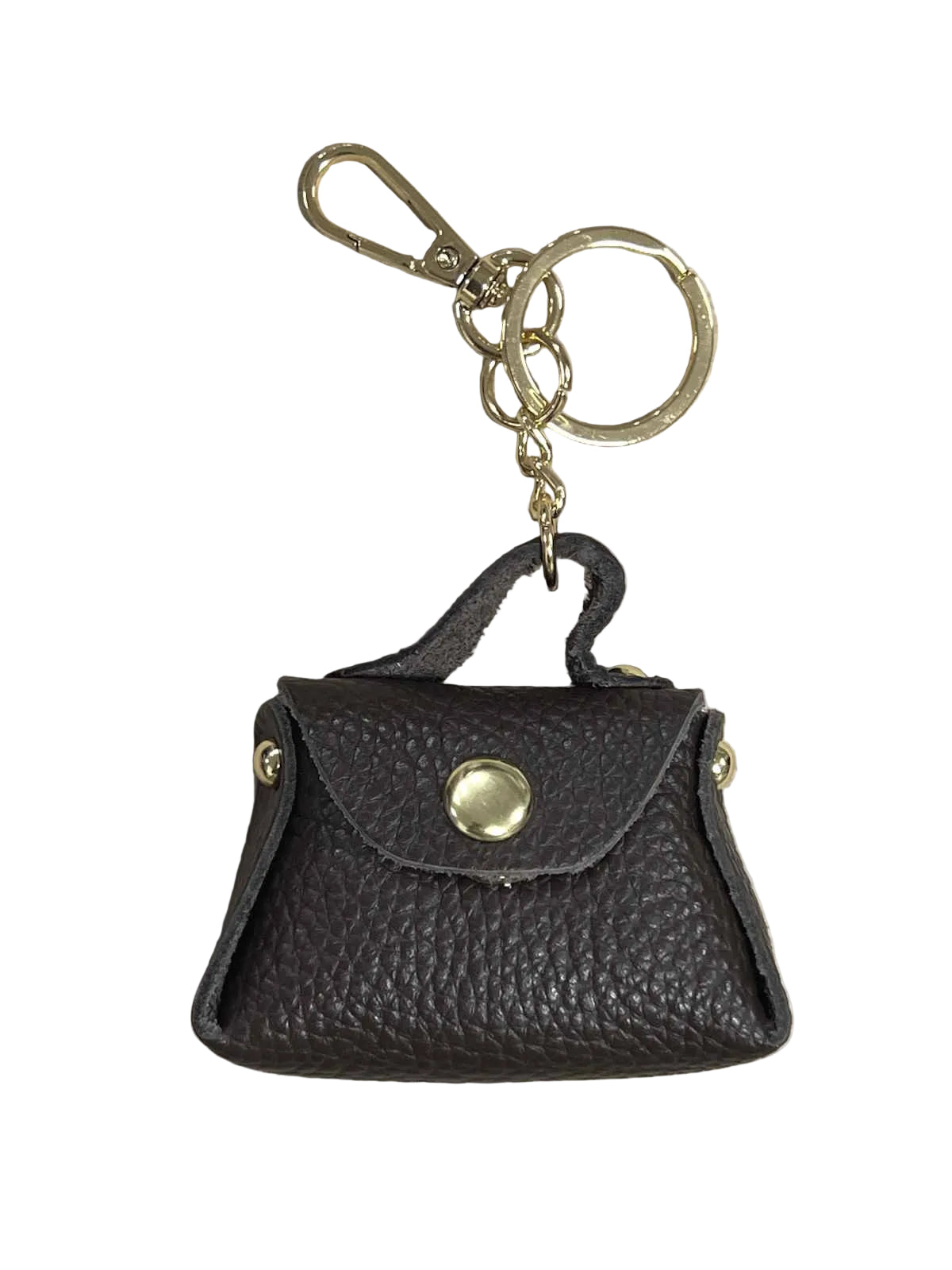 Detachable Genuine Leather Tiny Tote Coin Pouch Keychain, art. PO06