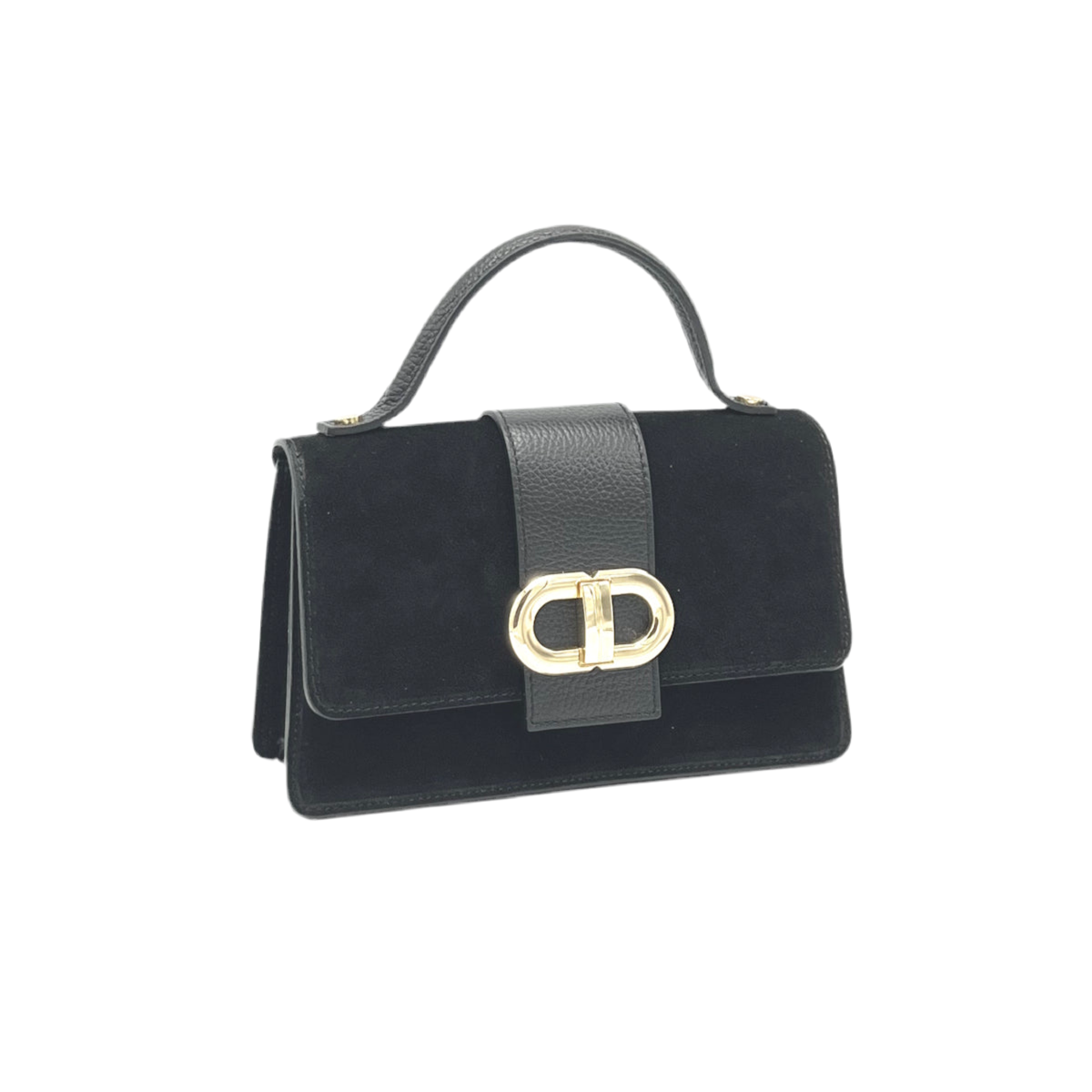 Suede leather clutch bag with chain, Made in Italy, art. 112633