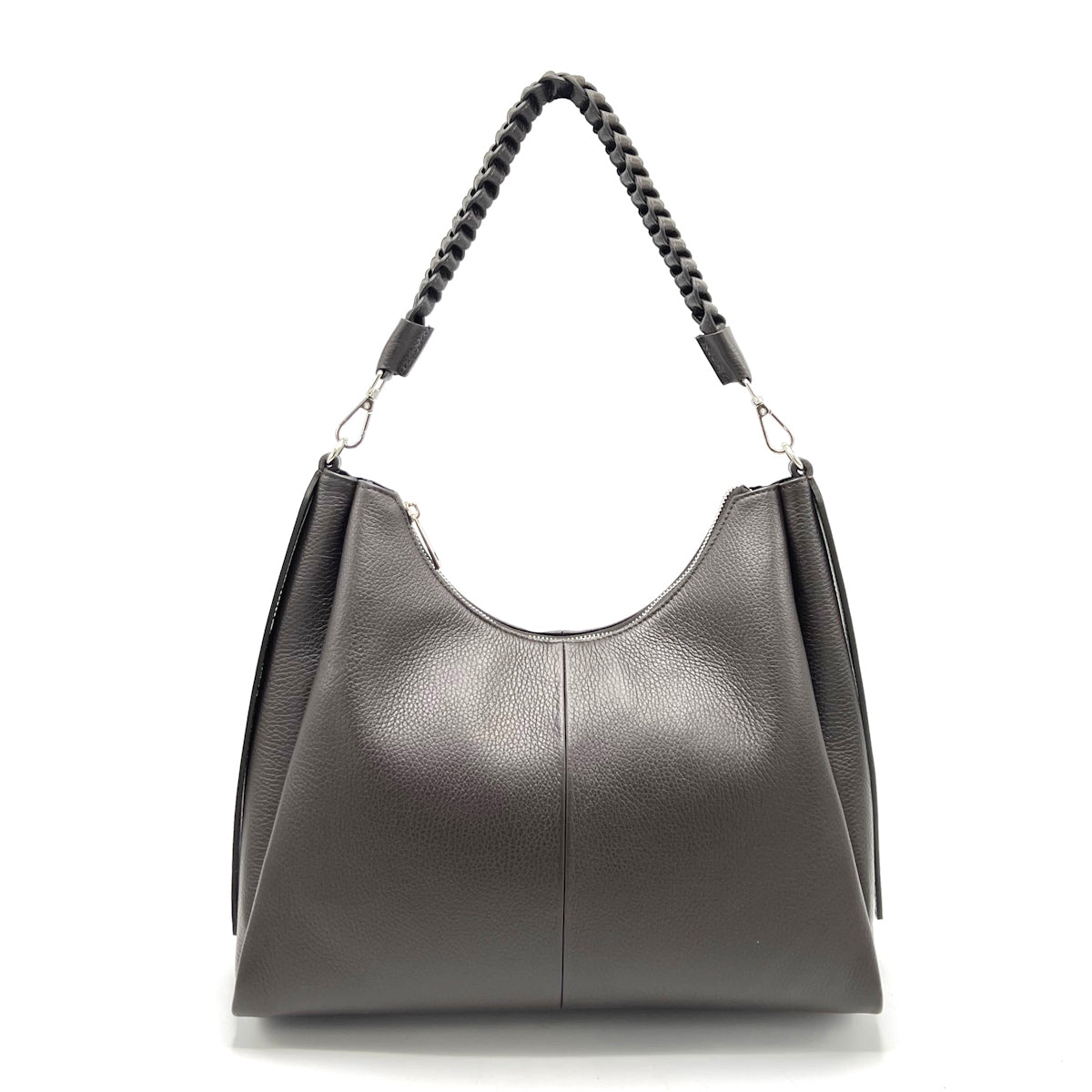 Genuine leather shoulder bag with strap, Made in Italy, art. 112648