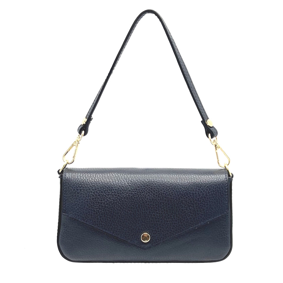 Small genuine leather shoulder bag with chain, Made in Italy, art. 112489FA