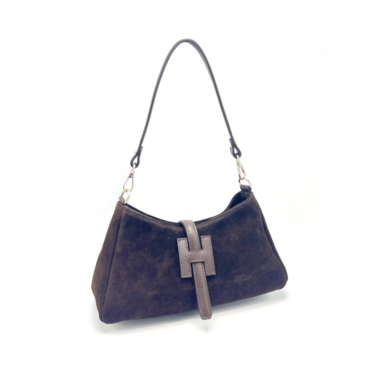 Suede leather shoulder bag, Made in Italy, art. 112624