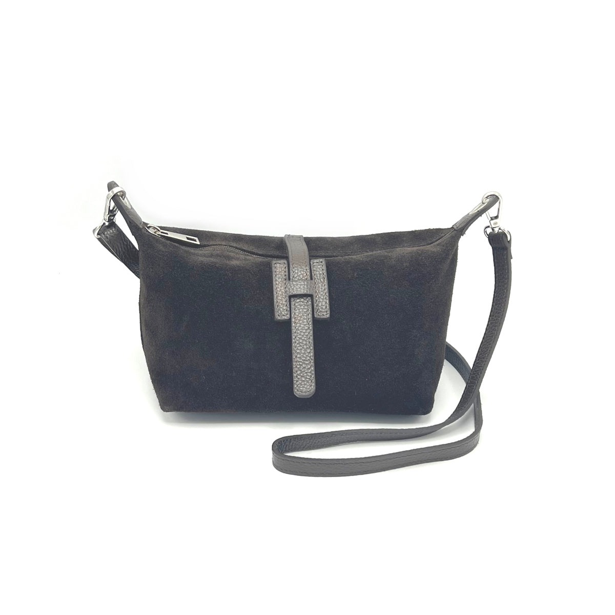 Suede leather crossbody bag, Made in Italy, art. 112625