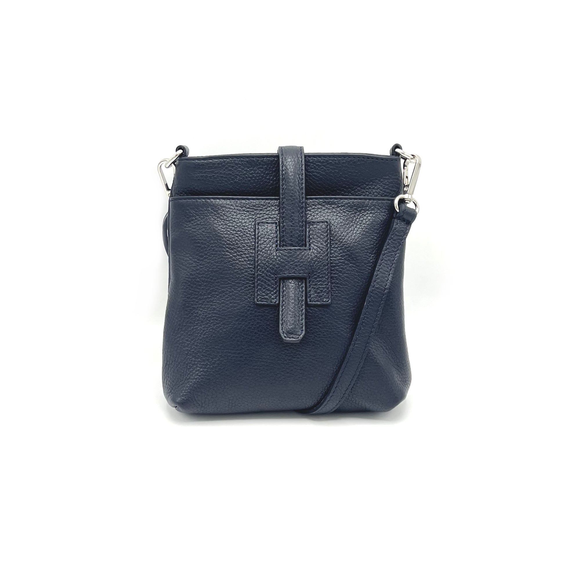 Genuine leather shoulder bag, small size, Made in Italy, art. 112614