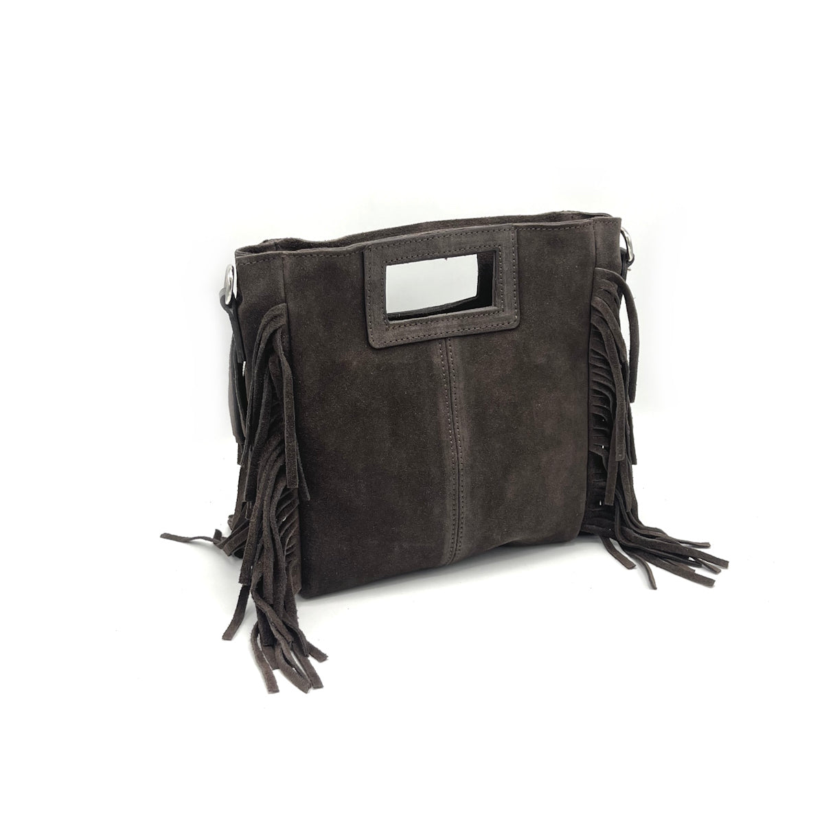 Suede fringe handbag, Made in Italy, art. 112623