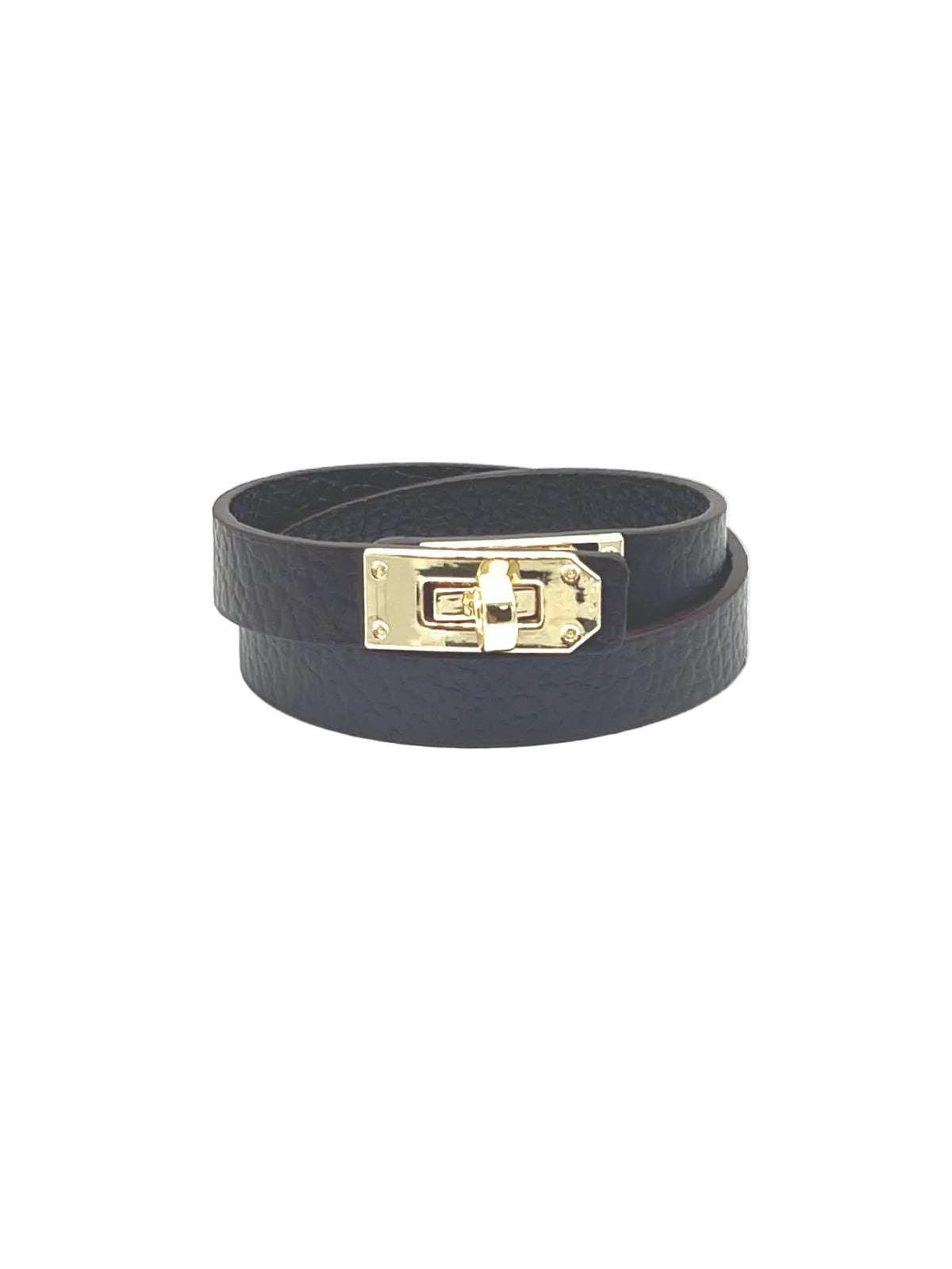 Genuine Leather Twist Double Wrap Bracelet, Made in Italy, art. 602003