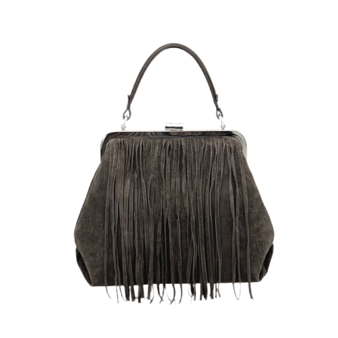 Suede leather handbag with crossbody strap, Made in Italy, art. 112652