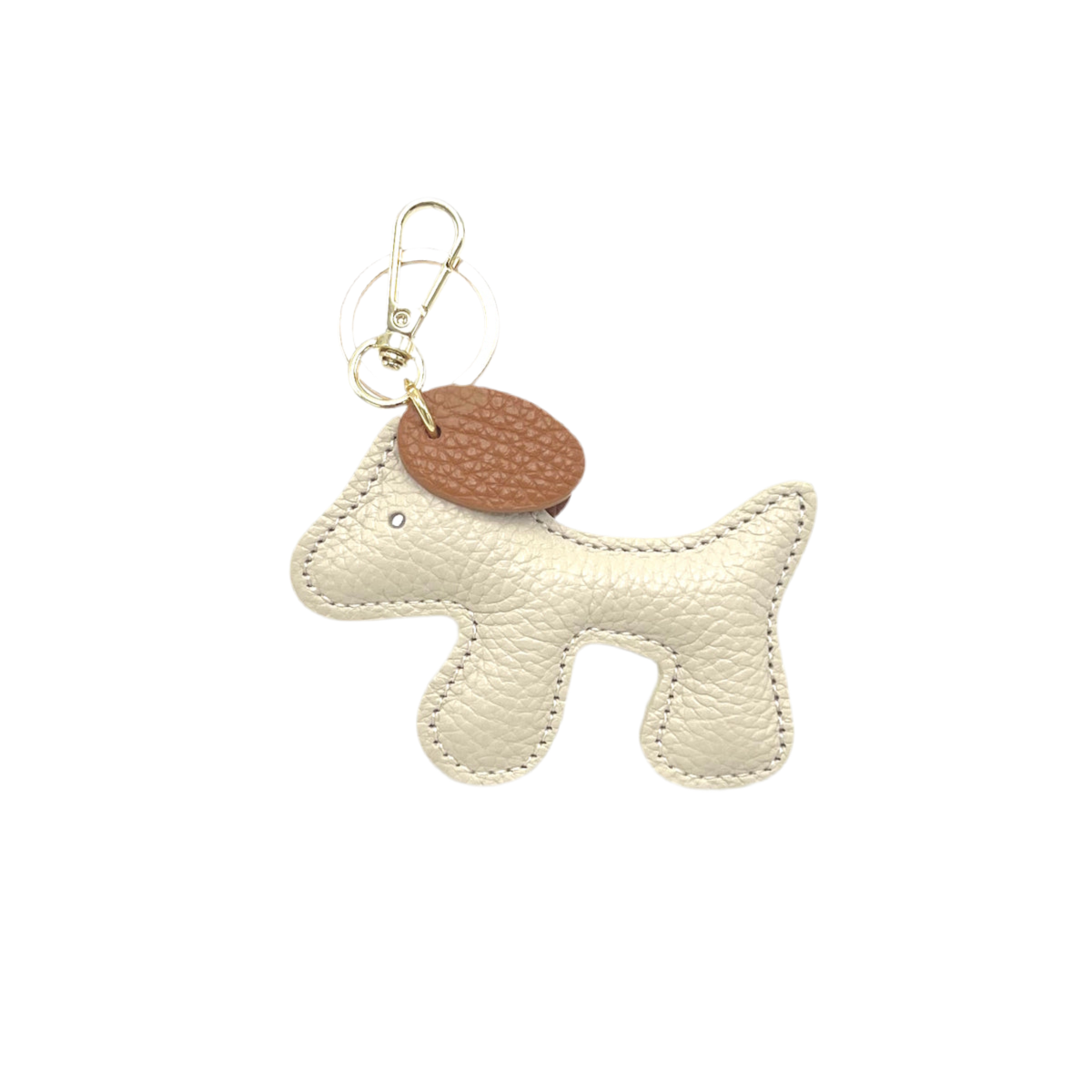 Bicolor genuine leather key chain, Cute Puppy Design, art. PO03BI
