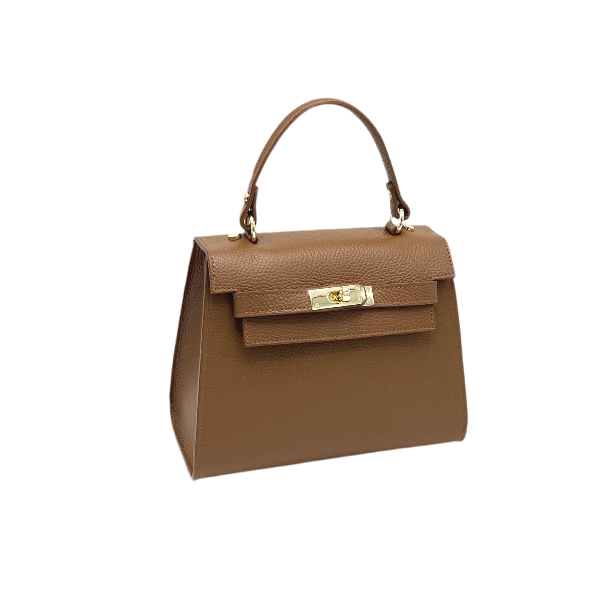 Genuine leather top handle bag, Made in Italy, art. 112631