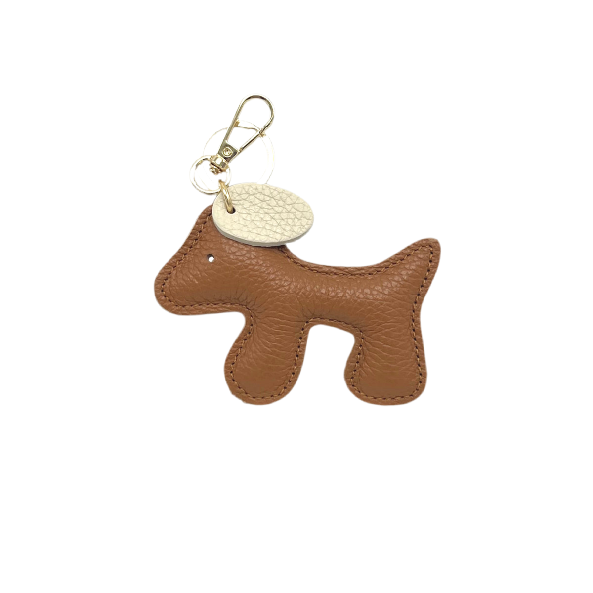 Bicolor genuine leather key chain, Cute Puppy Design, art. PO03BI