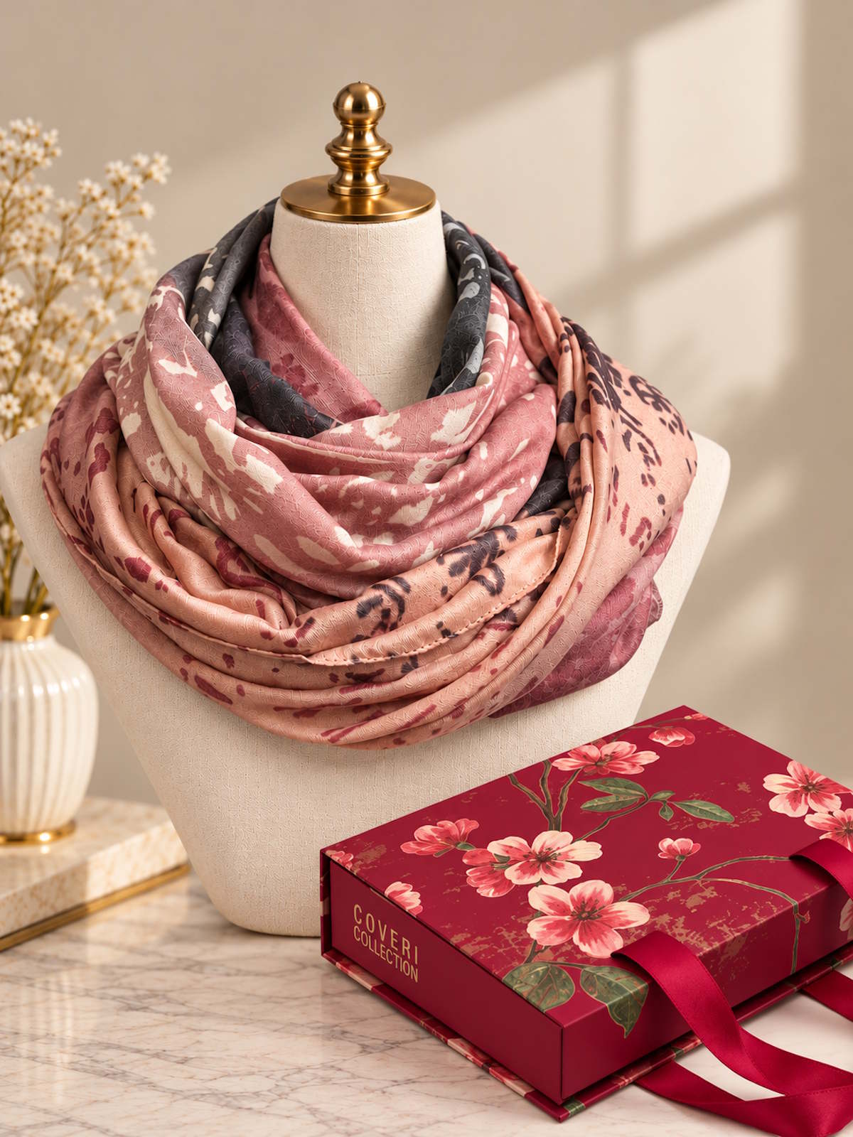 Christmas Gift for Her | Printed Women's Scarf with Gift Box, art. 262051