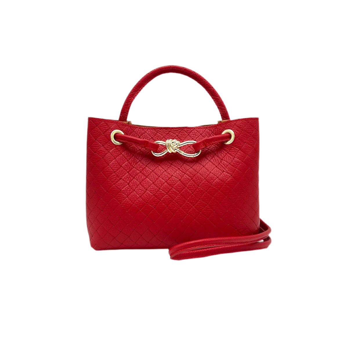 Printed leather shoulder bag, Made in Italy, art. 112593