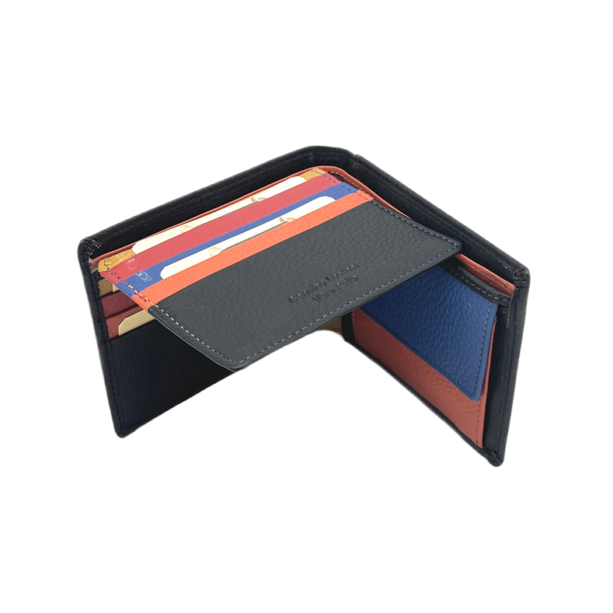 Genuine leather wallet, rainbow color, art. PFU1.392