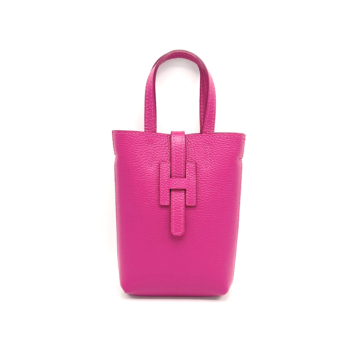 Borsa a tracolla porta cellulare in pelle laminata, Made in Italy, art. 112618LA