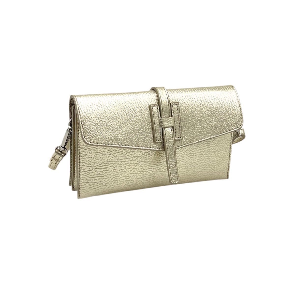 Laminated leather mini clutch bag, Made in Italy, art. 112592LA