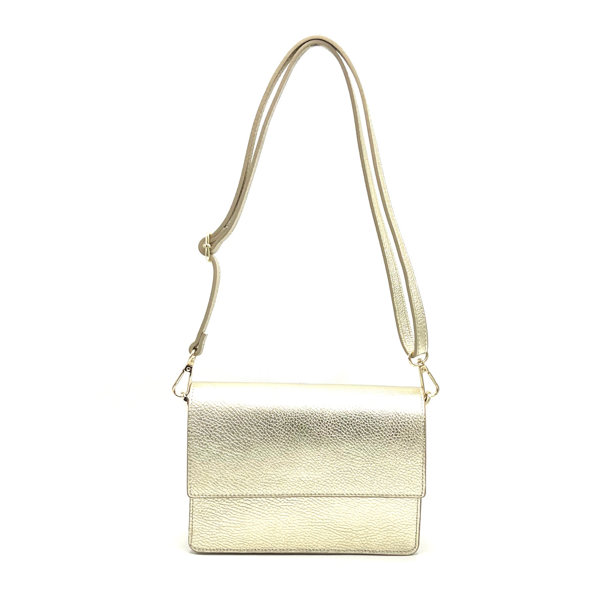 Laminated leather shoulder bag, Made in Italy, art. 112540LA