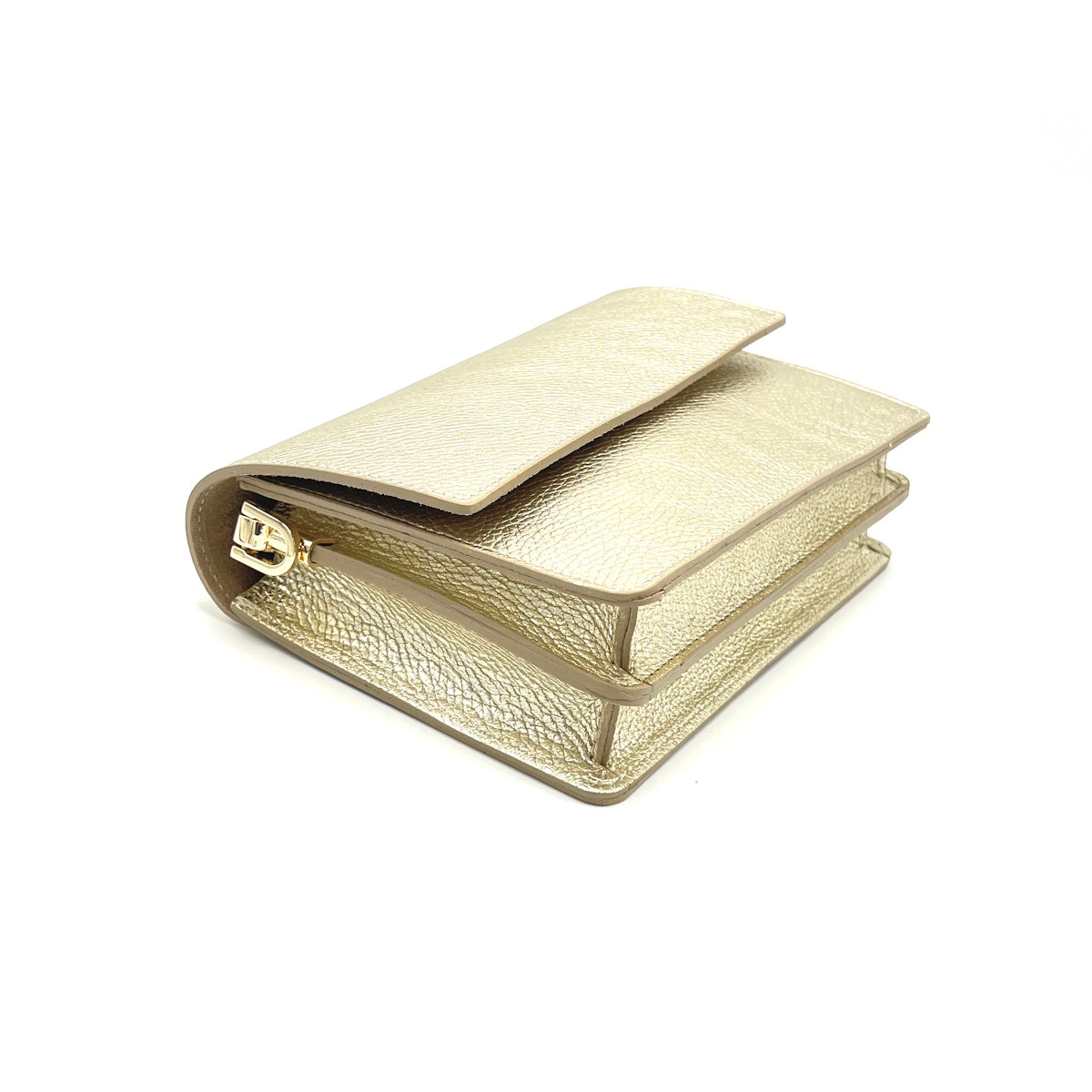 Laminated leather shoulder bag, Made in Italy, art. 112540LA