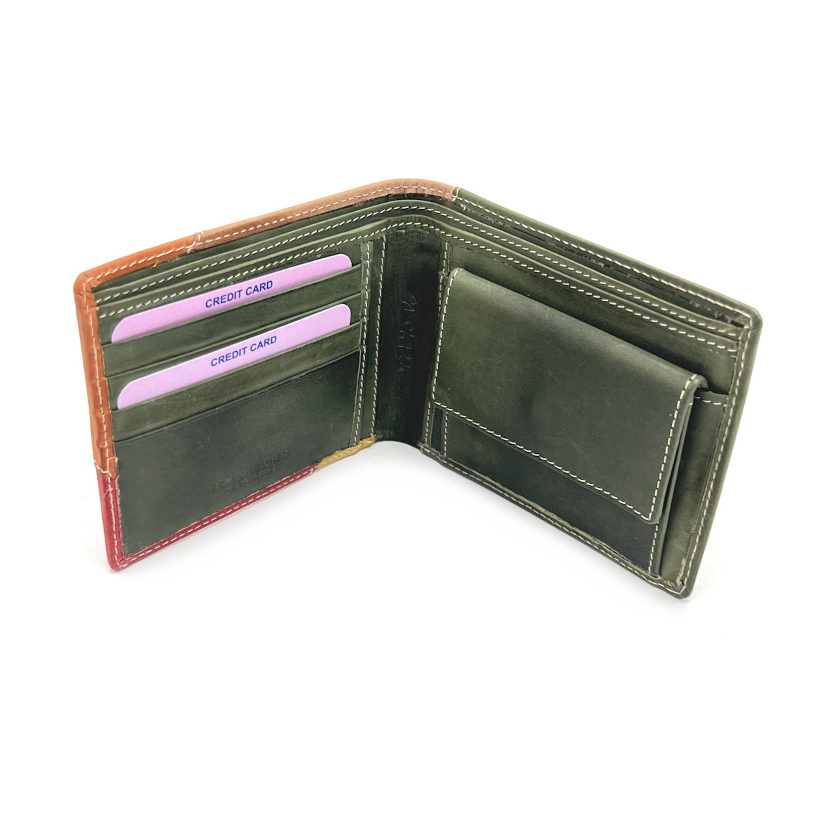 Portafoglio in vera pelle con portamonete, effetto vintage, Art. 21NP111