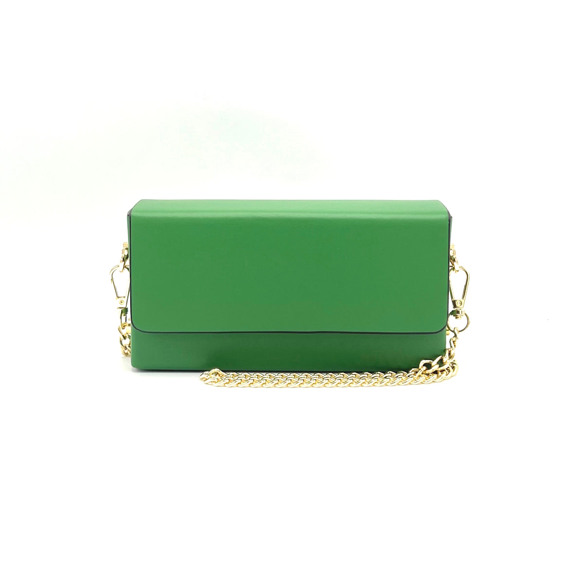 Genuine leather mini clutch bag with chain, Made in Italy, art. 112590