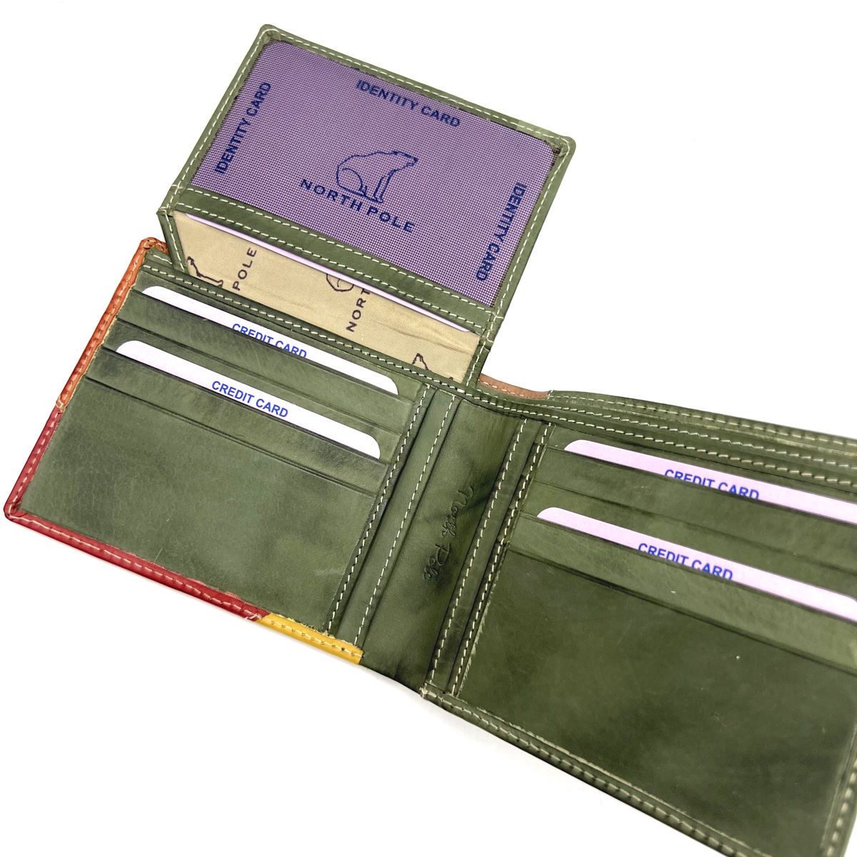 Genuine leather wallet with ID holder, vintage effect, Art. 21NP105