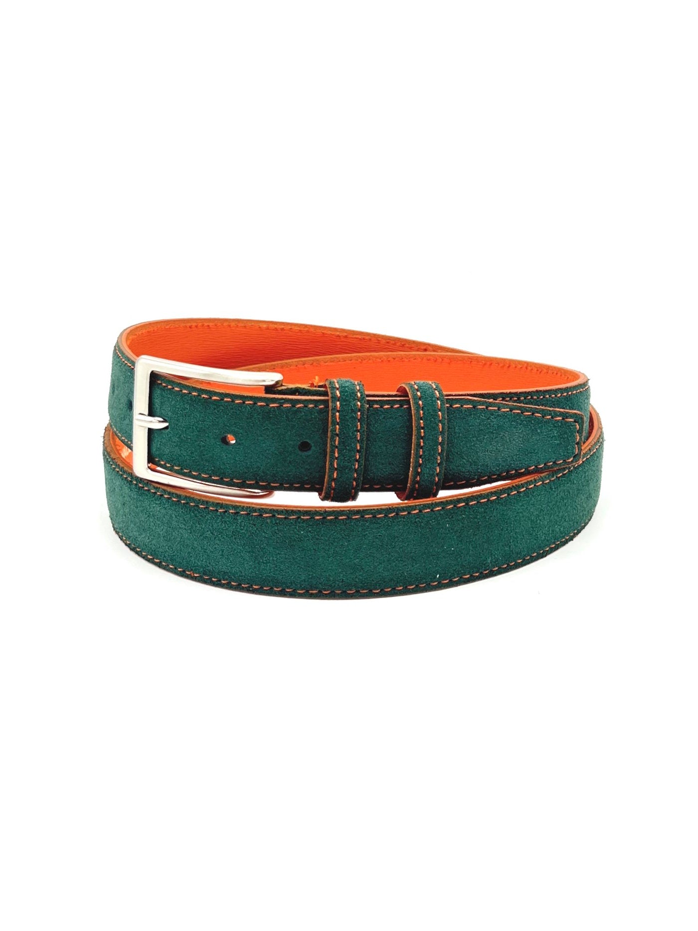 Men's Genuine Suede Leather Belt with Classic Pin Buckle - Made in Italy, Suie Valentini, art. 2021