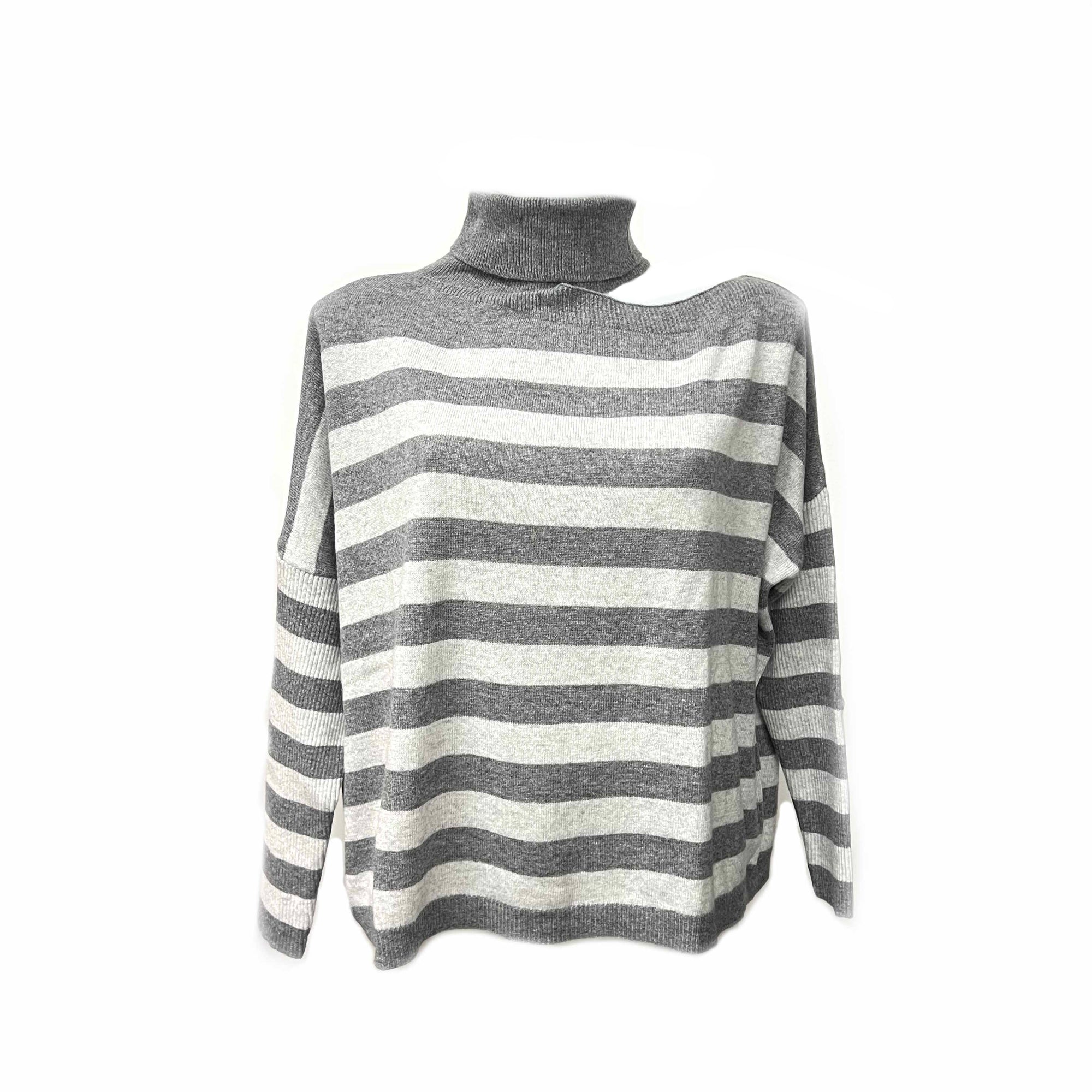 Maglione dolcevita in misto cashmere, colletto con design particolare, art. 8248