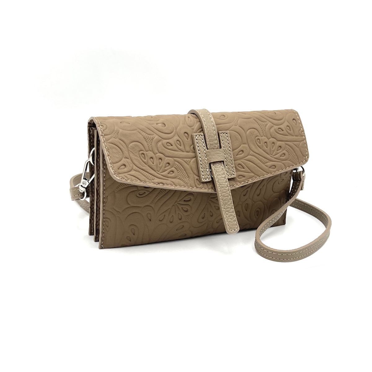 Genuine leather mini clutch bag, Made in Italy, art. 112611