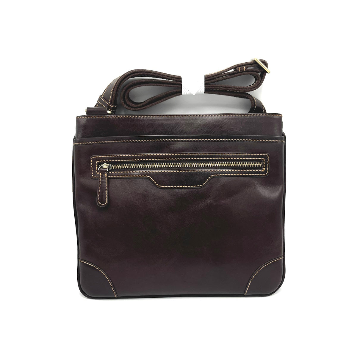 Buffered leather shoulder bag big size, for men, art. TA4809