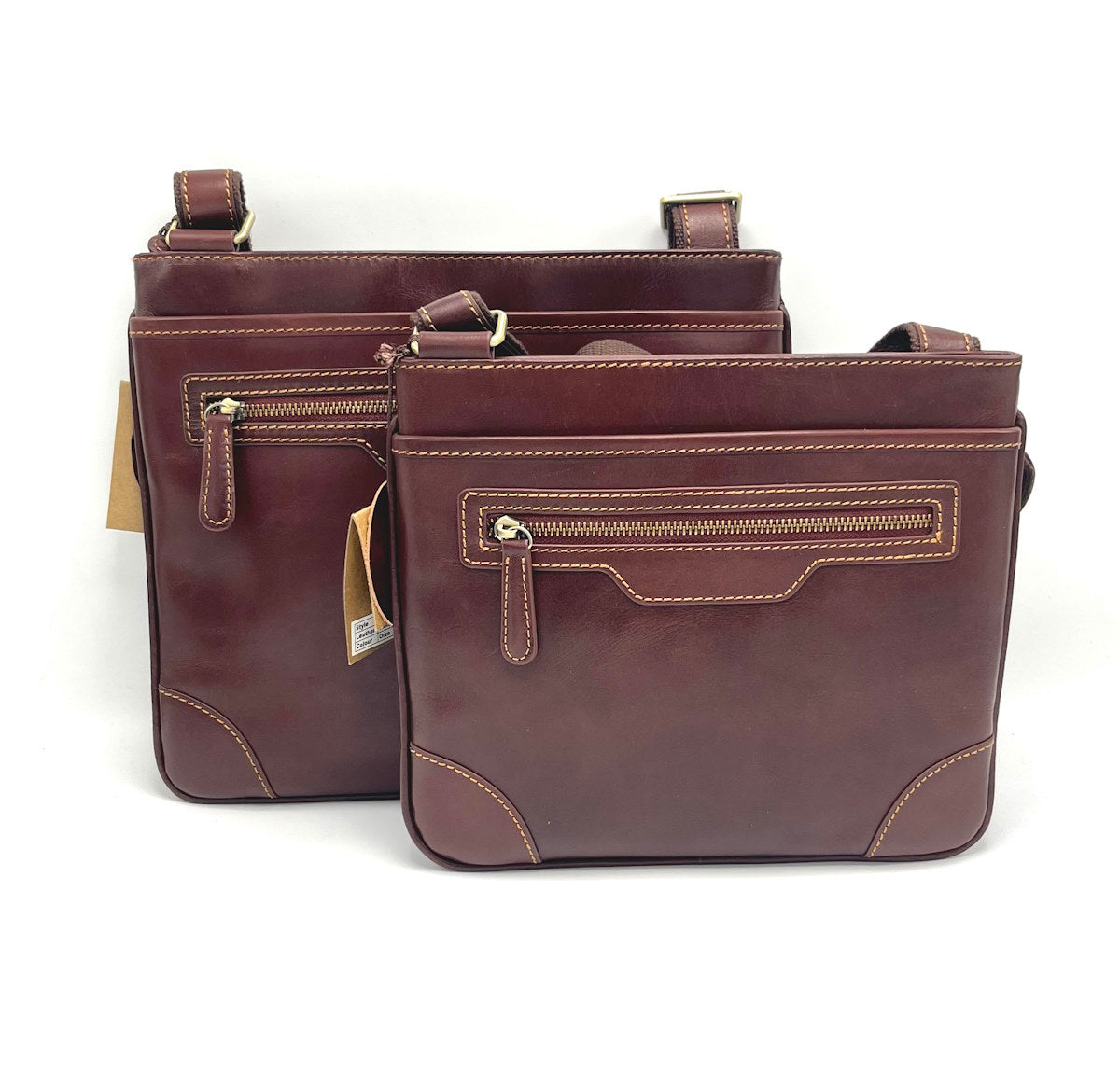 Buffered leather shoulder bag small size, for men, art. TA4810