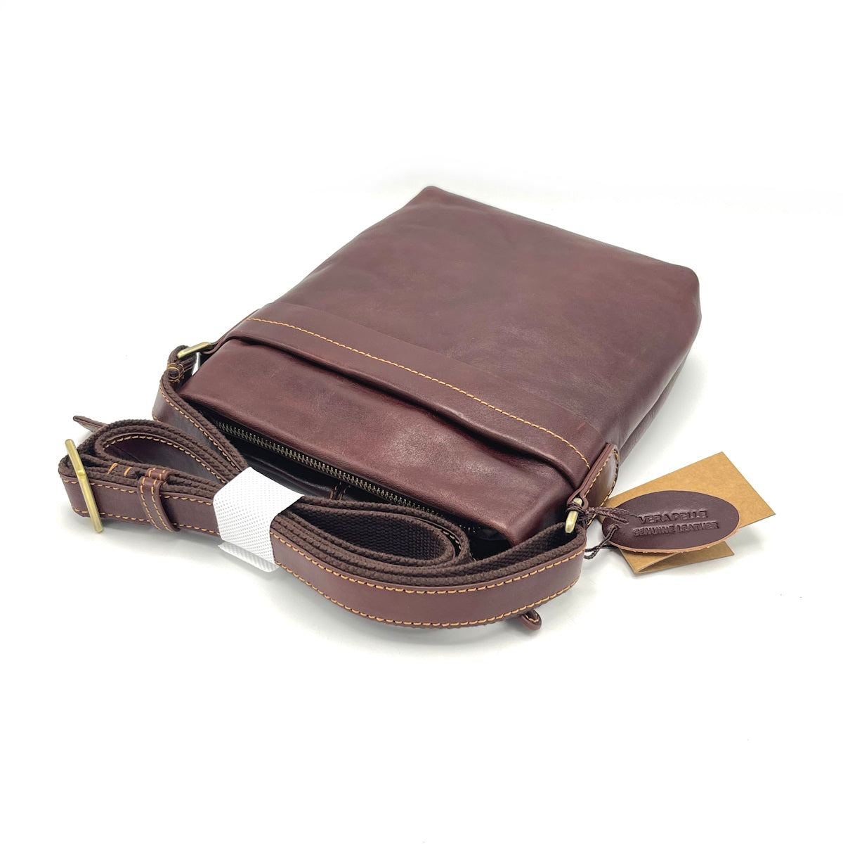 Buffered leather shoulder bag, for men, art. TA4804