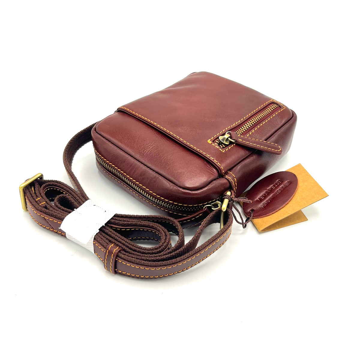 Genuine Leather shoulder bag, for men, small size, art. TA4811