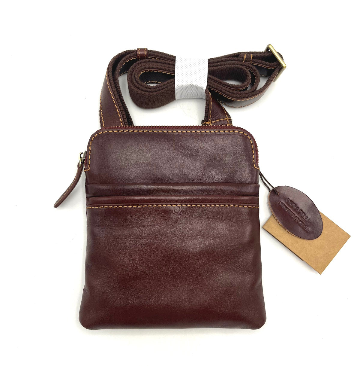 Buffered leather shoulder bag, for men, art. TA4806
