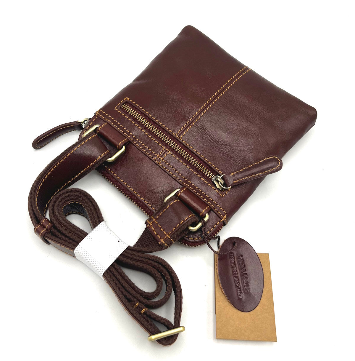Buffered leather shoulder bag, for men, art. TA4806