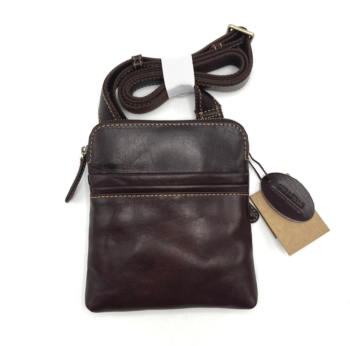 Buffered leather shoulder bag, for men, art. TA4806