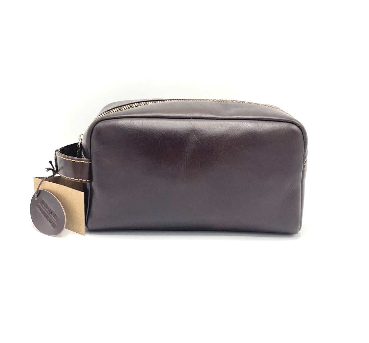 Buffered leather beauty case, for men, art. TA4814