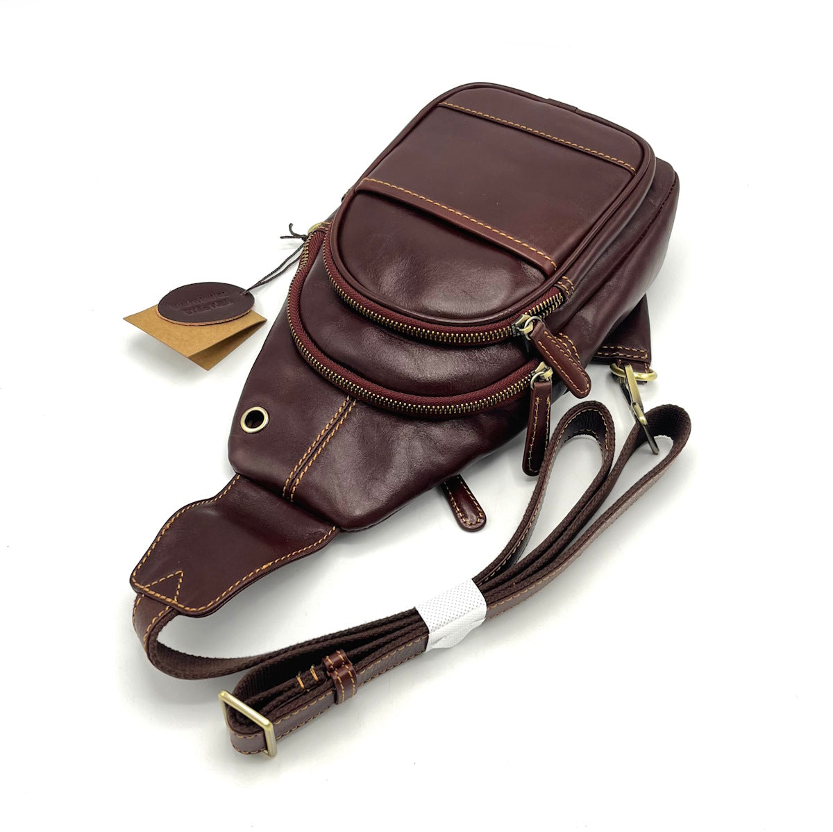 Buffered leather crossbody bag, for men, art. TA4817
