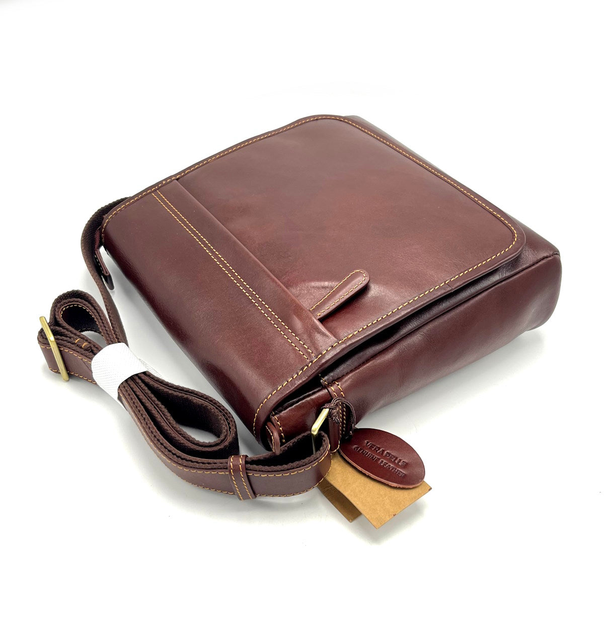 Buffered leather shoulder bag, for men, art. TA4805