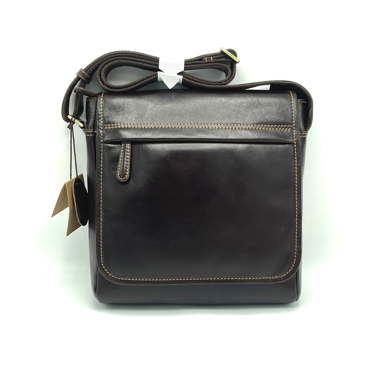Buffered leather shoulder bag, for men, art. TA4805