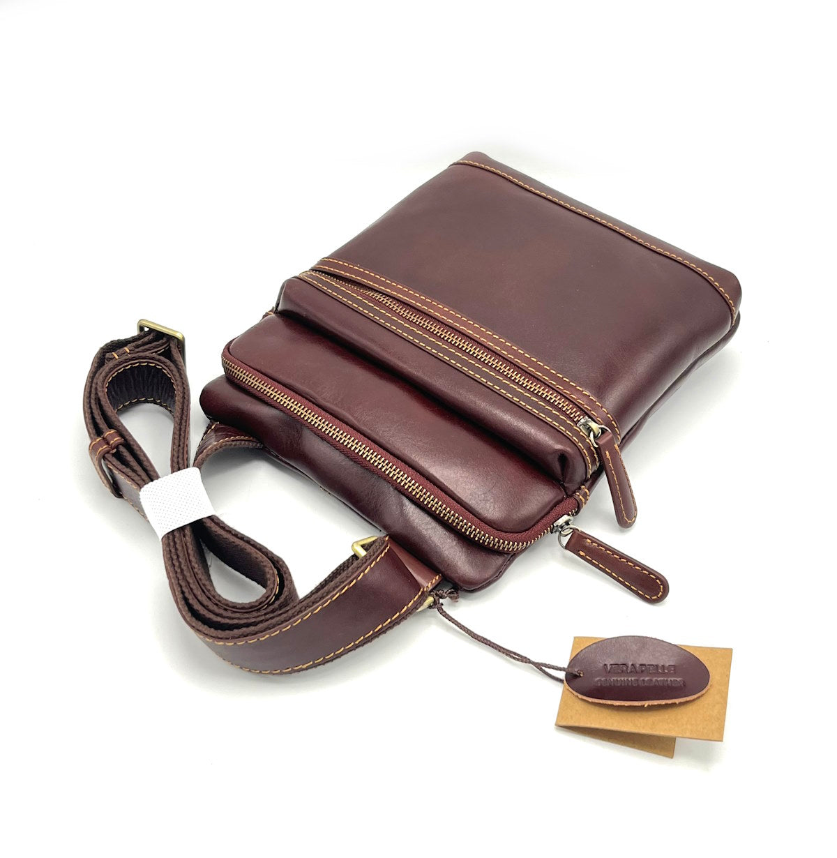 Buffered leather shoulder bag, for men, art. TA4802