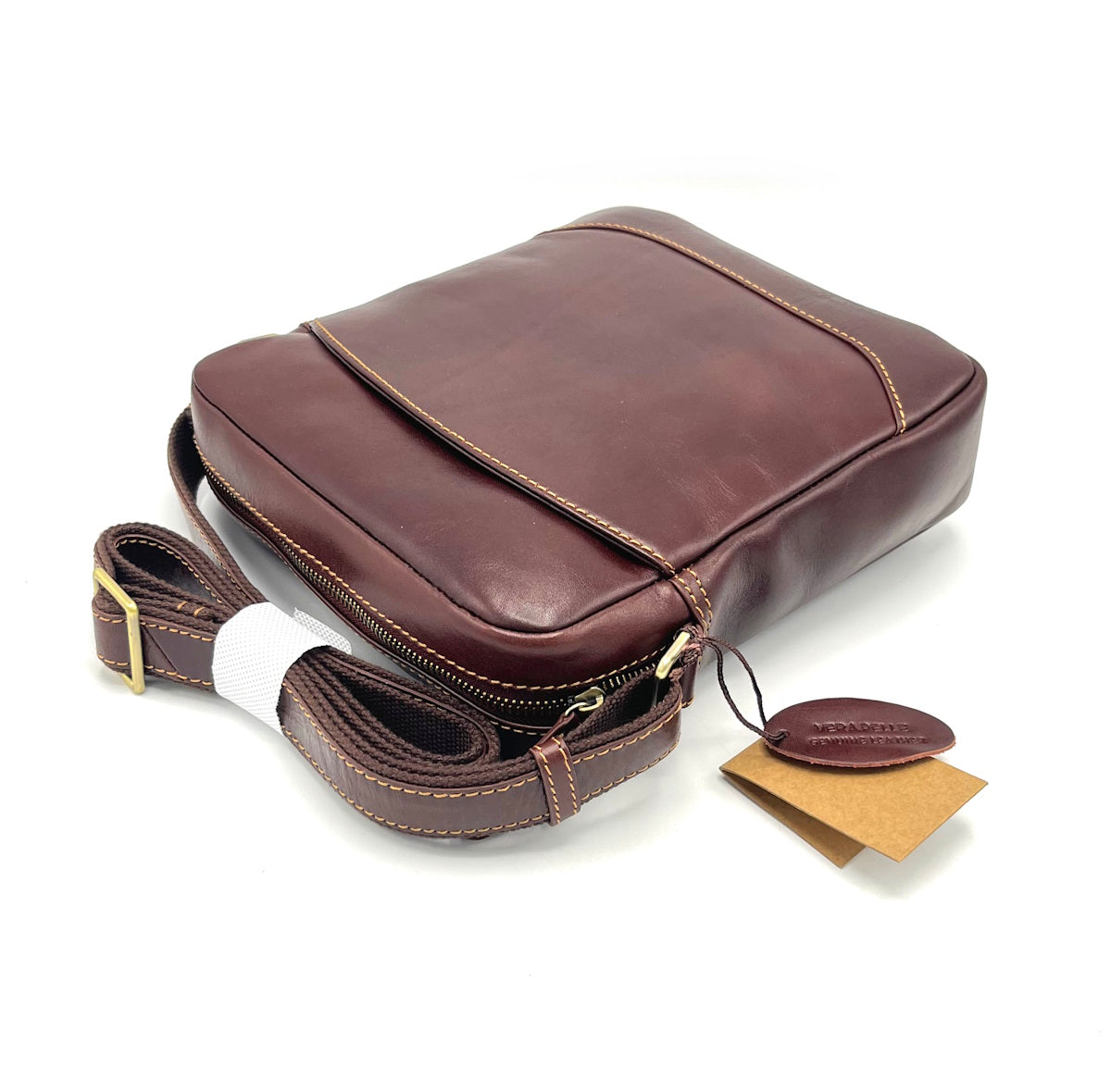 Buffered leather shoulder bag, for men, art. TA4807