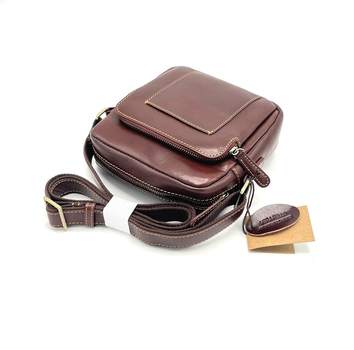 Buffered leather shoulder bag, for men, art. TA4812